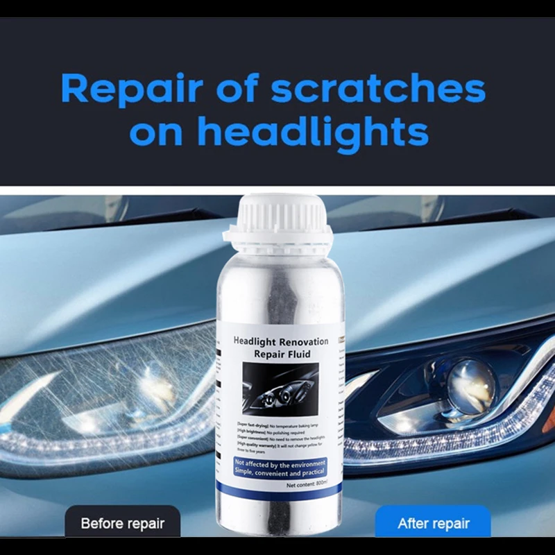 Car Headlights Renovation Polishing Kit Headlight Chemical Polishing Kit Automotive Care Tool 800ML Liquid Polymer Car Tool Set