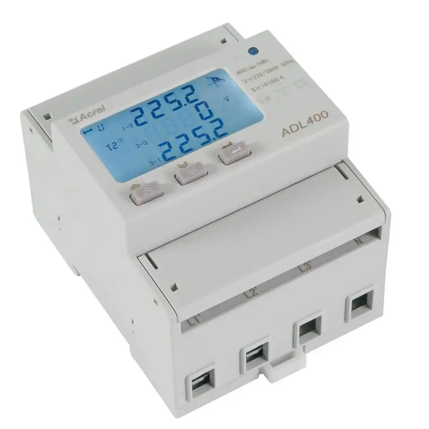 Acrel ADL400/C Three Phase RS485 Modbus kwh Watt LCD Display Meter 3*1(6)A/3*10(80)A Input