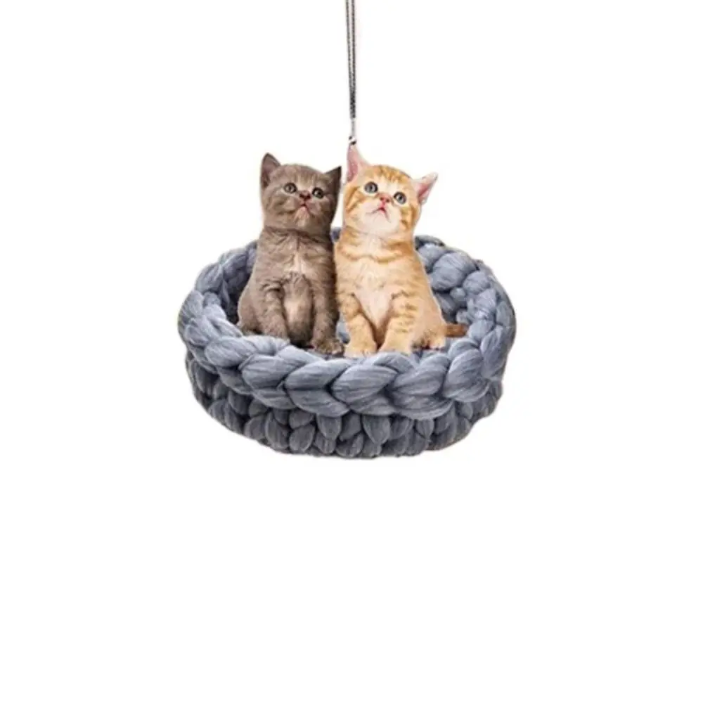 

2D Cat Christmas Hanging Pendants Decorative Cartoon Cat Car Pendant Cat Sofa Hanging Car Rearview Mirror Decoration Home Decor