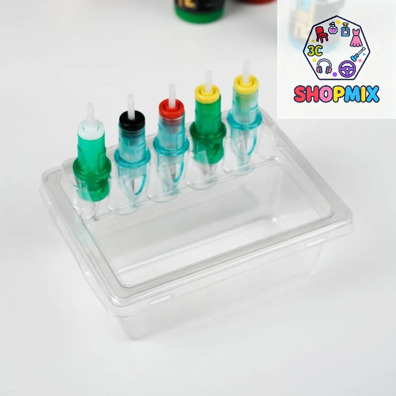 

20 шт., подставка для игл для татуировки, водонепроницаемый картридж с чернилами, держатель для игл, стойка для размещения, одноразовая чашка для мытья, чистый двойной слой