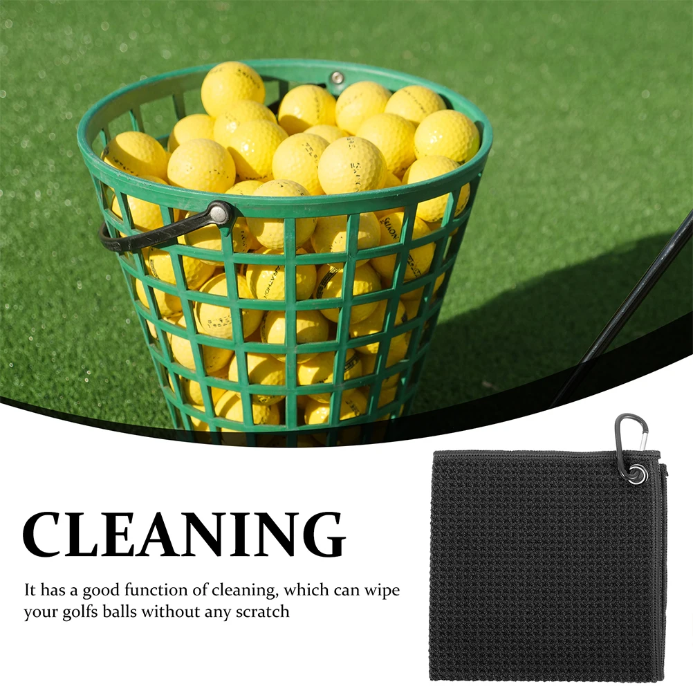 

3 Pcs Black Golf Towel 30x30cm Microfiber Cleaning Portable Golfer Accessories Breathable Dry Golfing Wet Towels