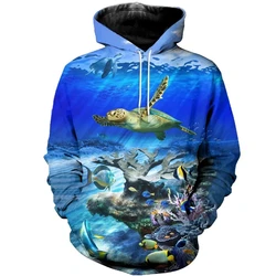 Fashion Sea Turtle Funny Hoodies New Hot Sale Aboriginal Indigenous Fishing  Dot Painting Art 3D Printing Hoodies