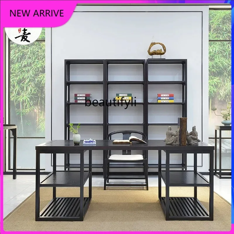 A4567 New Chinese solid wood desk and chair combination Zen writing calligraphy table desk, simple study furniture set
