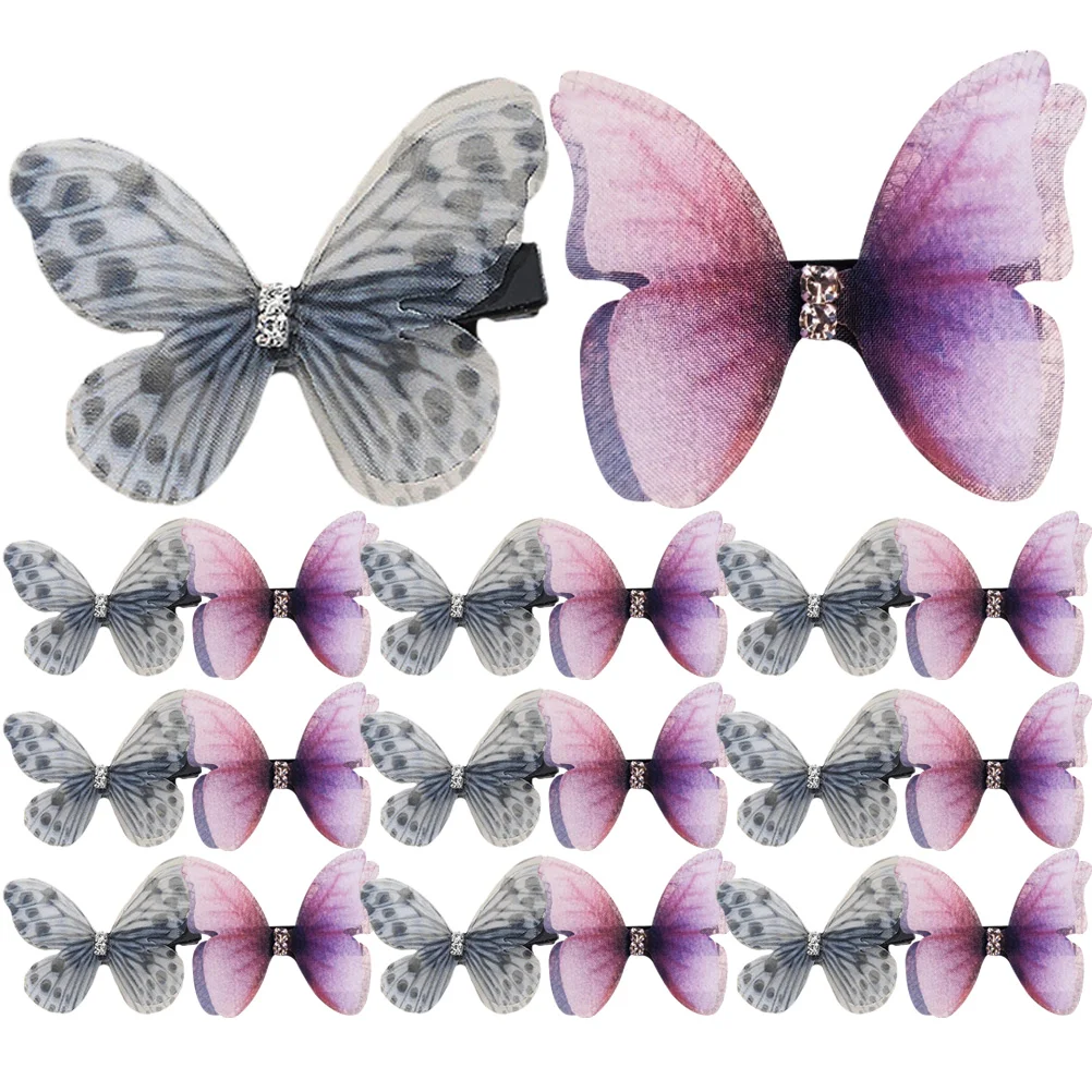 20 Pcs Kids Hair Clips for Girls Butterflies Pin Accessories Fairy Jewelry Women Miss