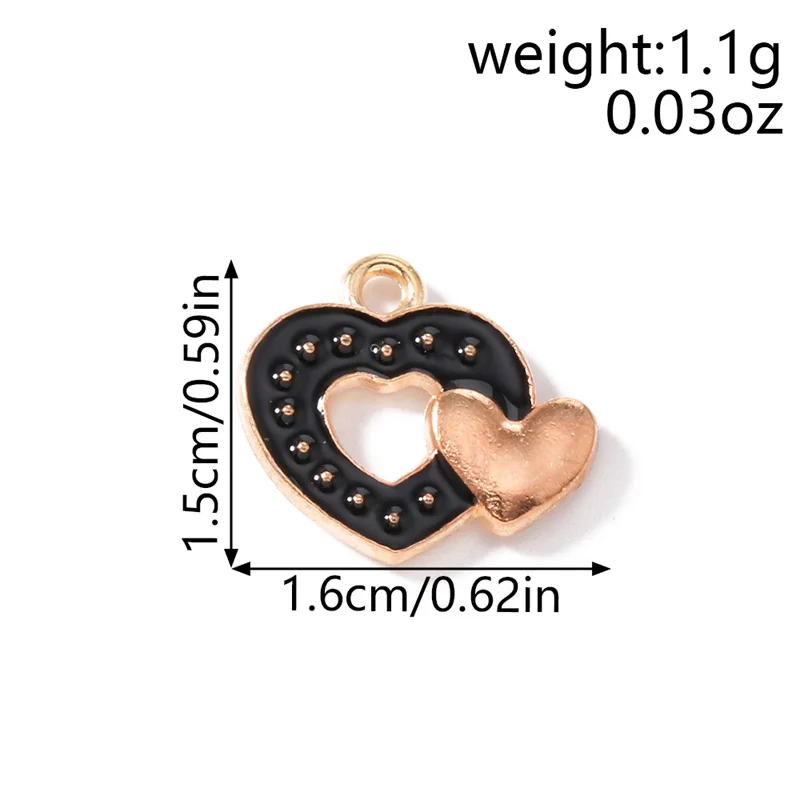 Tusember 20 Stück 15x16mm Anhänger Bunte Emaille-Herzanhänger für Schmuckherstellung Halsketten Armbänder Handgemachtes Kunsthandwerk – Detail 5