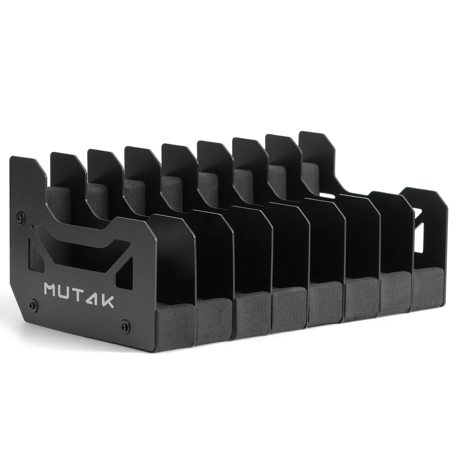 Mutak 8 Slots Pistol Rack for Gun Safe,Foam Handgun Rack with Anti-slip Magnetic Strip Revolver Pistols Holder Indoor Gun Rack