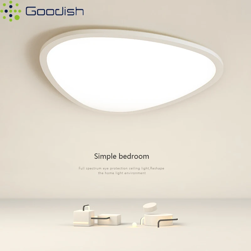 Medieval Bauhaus Painted Creative Cream Triangle Round LED Home Ceiling Light Lustre  Lamp for Living Room Decoration Chandelier