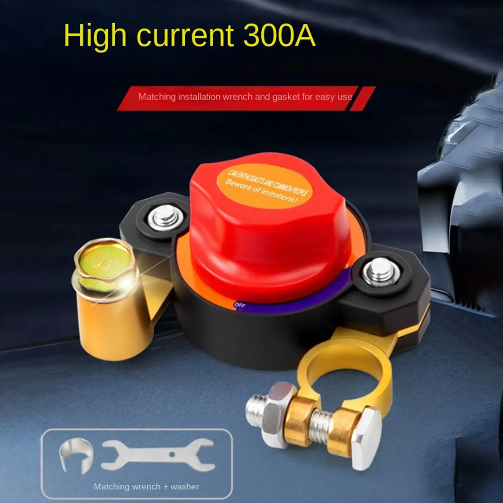 Car Battery Disconnect S witch Double-Head 5 Gears Rotatable Engine Shut Off Anti-Theft Button For Truck Marine Boat RV Sedan