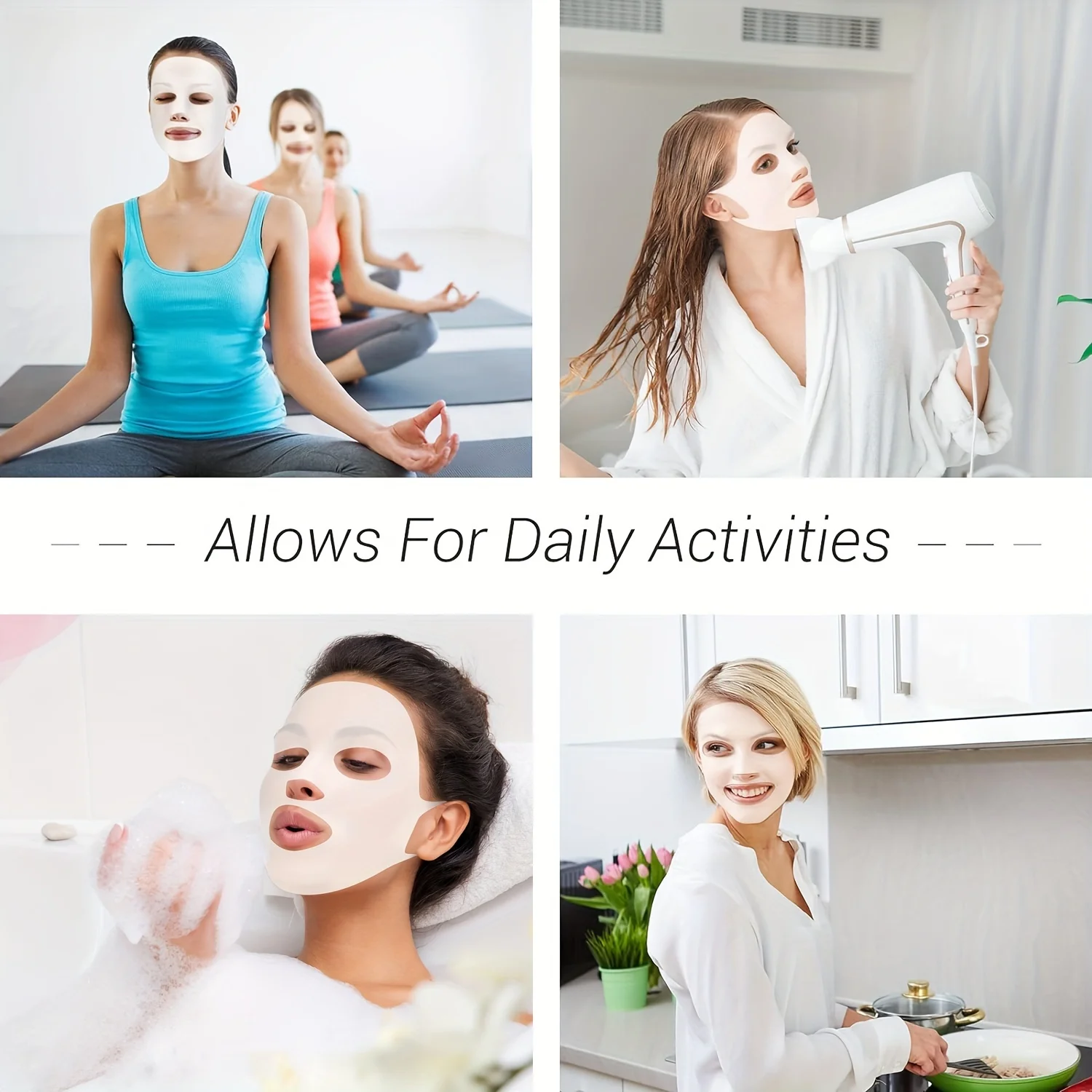 1 غطاء قناع الوجه السيليكون القابل لإعادة الاستخدام، قناع الوجه للبشرة، قرص ترطيب مضاد للتبخر، قناع الوجه، أداة العناية بالوجه