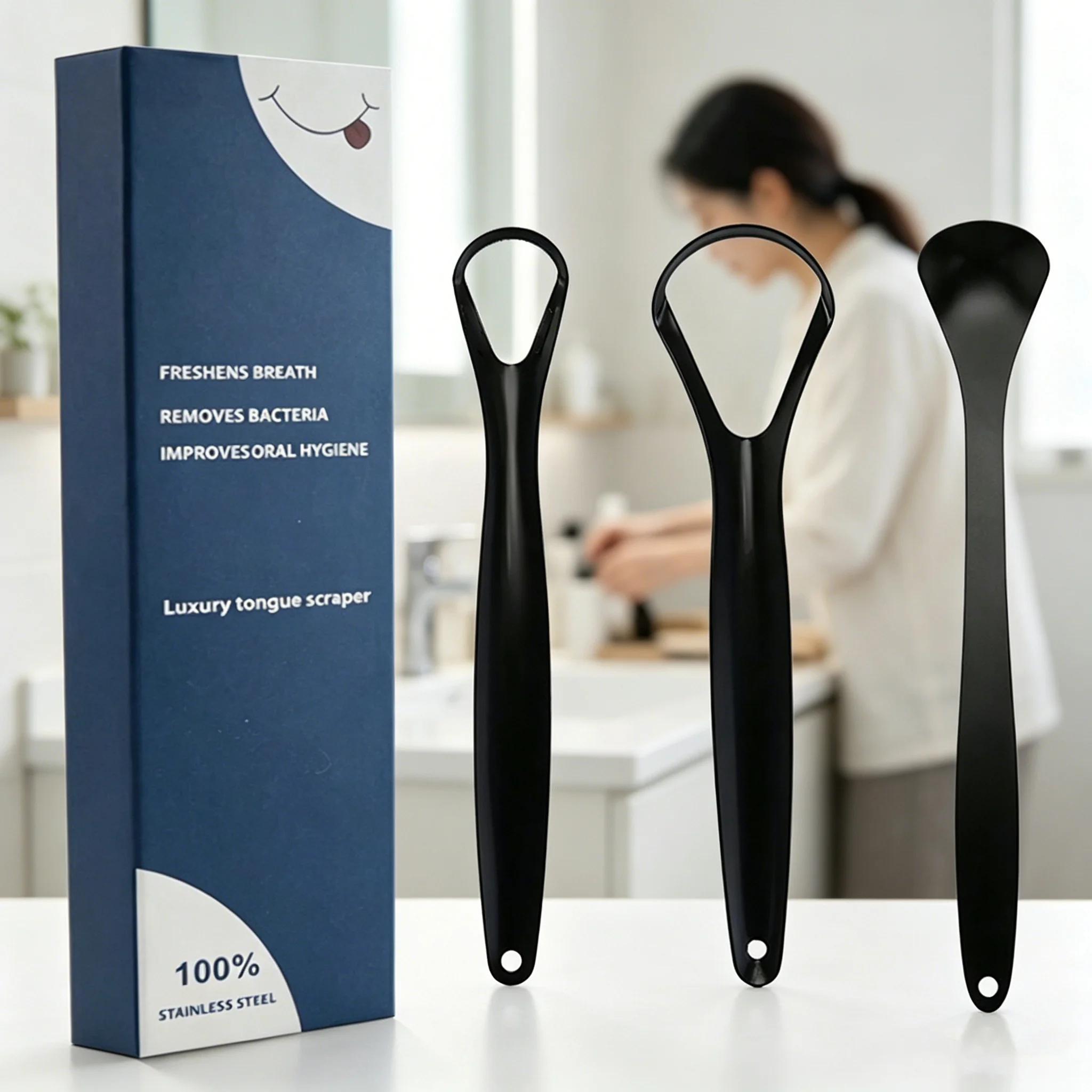 Tongue Coating Cleaning Tool, Tongue Brush Scraper, Suitable for Daily Cleaning of Tongue Coating and Removing Bad Breath