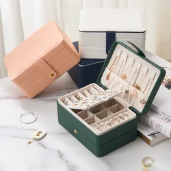 Multi-Layer Leather Jewelry Box Good -Quality Multifunctional Large-Capacity Korean-Style White Green Blue Pink Jewel Organizer