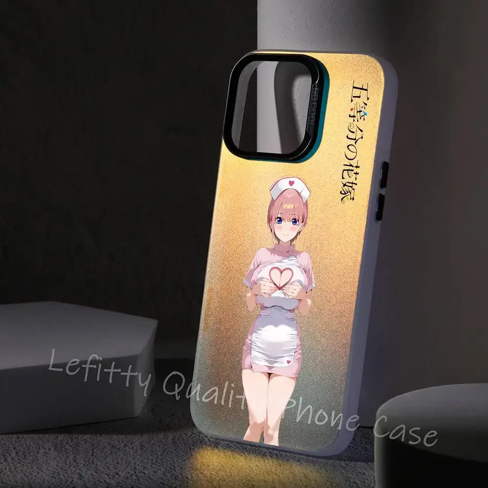 Q-quintessential Quintuplets جراب هاتف آيفون 16 15 14 13 12 11 برو ماكس ماتي أورورا متعدد الألوان الليزر التدرج Funda #1