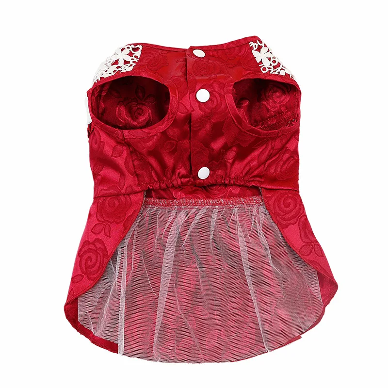 

New pet dress, exquisite jacquard dog bride dress, cat dress lace mesh, big bow dog dress, stylish, small and easy to carry, eas