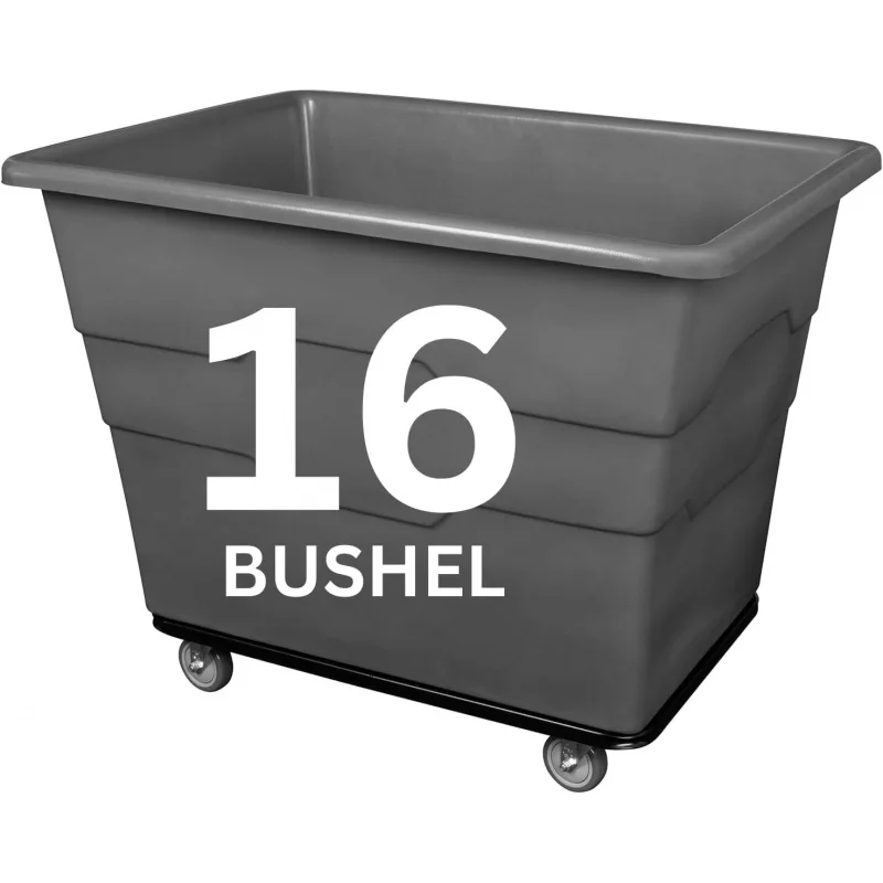 

2026 New：Commercial 16 Bushel Utility with Steel Base, Poly Box Basket Truck, Laundry Cart, and Rolling Trash
