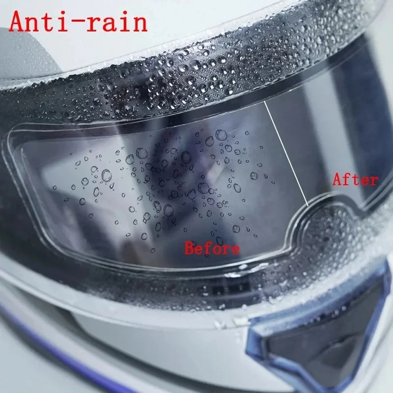 1-2Pcs Motorcycle Helmet Clear Rainproof/Anti-fog Film Helmet Lens Durable Nano Coating Sticker Safety Driving Moto Accessories