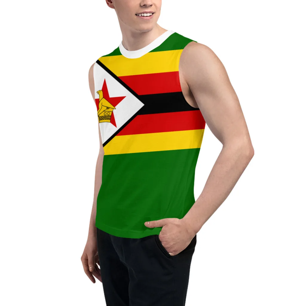 Sleeveless T-shirt Zimbabwe Flag 3D Men's Boys Tshirt Gyms Tank Tops Fitness Joggers Basketball Training Vest