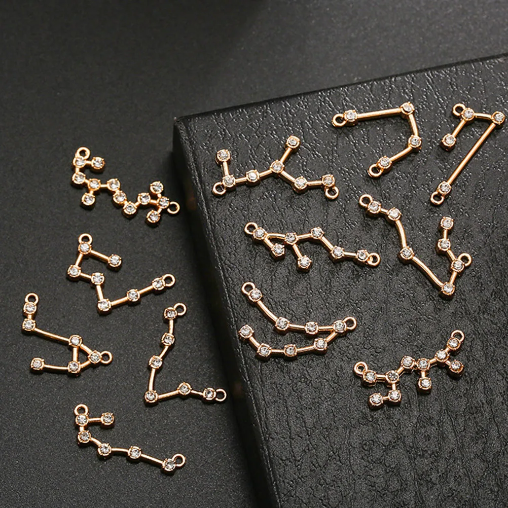 

36 Pcs Zodiac Symbol Alloy Charms Golden DIY Pendant Accessories Fashion Jewelry Craft Materials