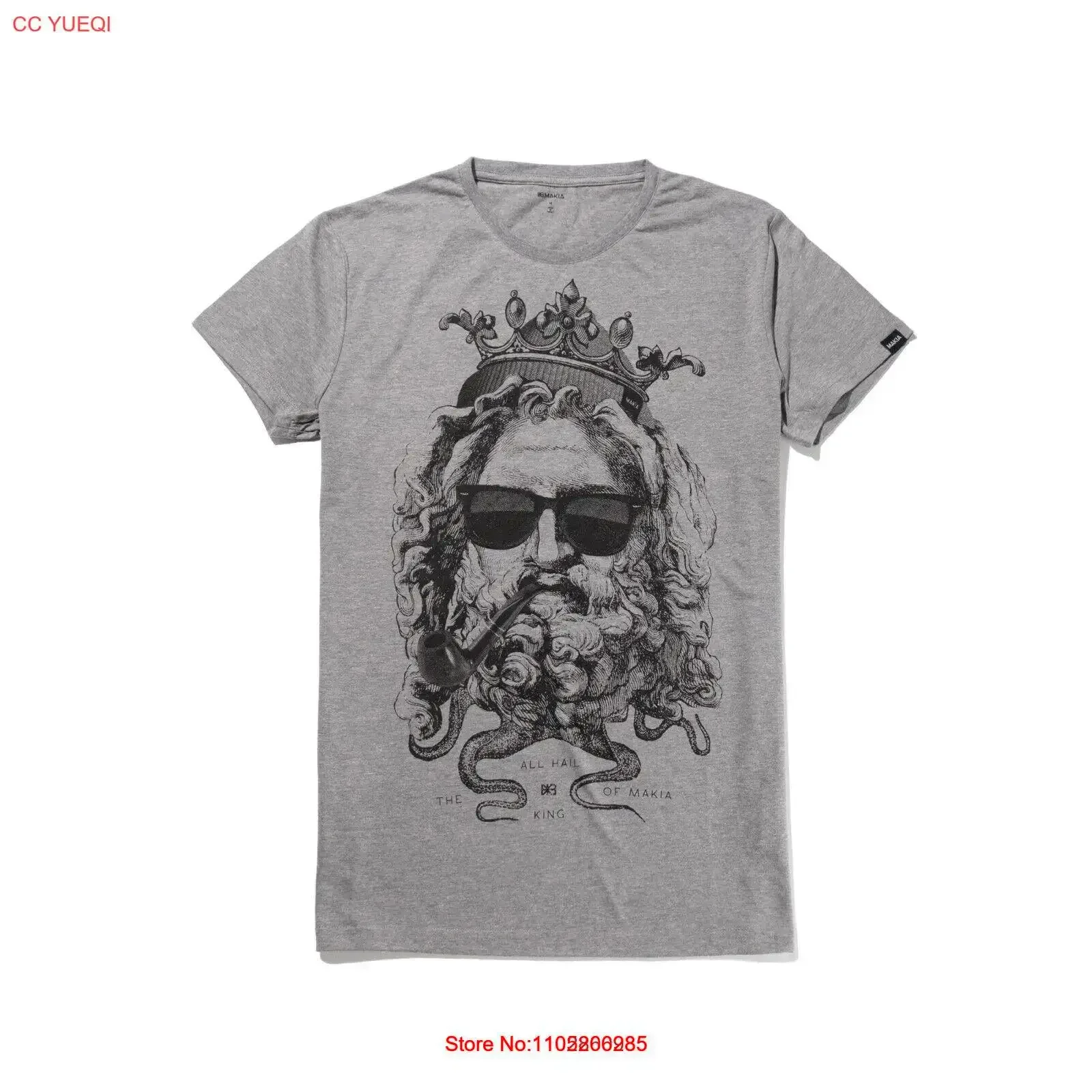 

Grey Authentic Makia all hail the king sunglasses tee T Shirt BNWT CC1 vintage Washed Casual Soft Comfortable Stretched Unisex