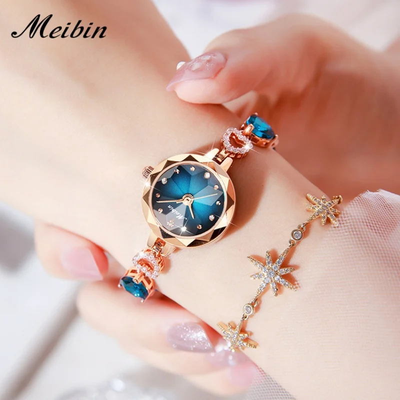 New Fashion Women's Quartz Watch Trendy Jewelry Diamond Watch Waterproof Gemstone Bracelet Watch Women's Jewelry Bracelet Watch