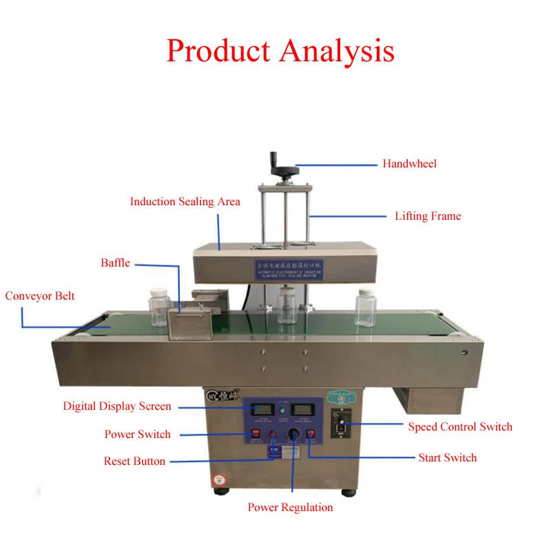 Commercial Sealing Machine Electromagnetic Continuous Induction Aluminum Foil Sealing Machine Automatic Medicine Bottle Sealer