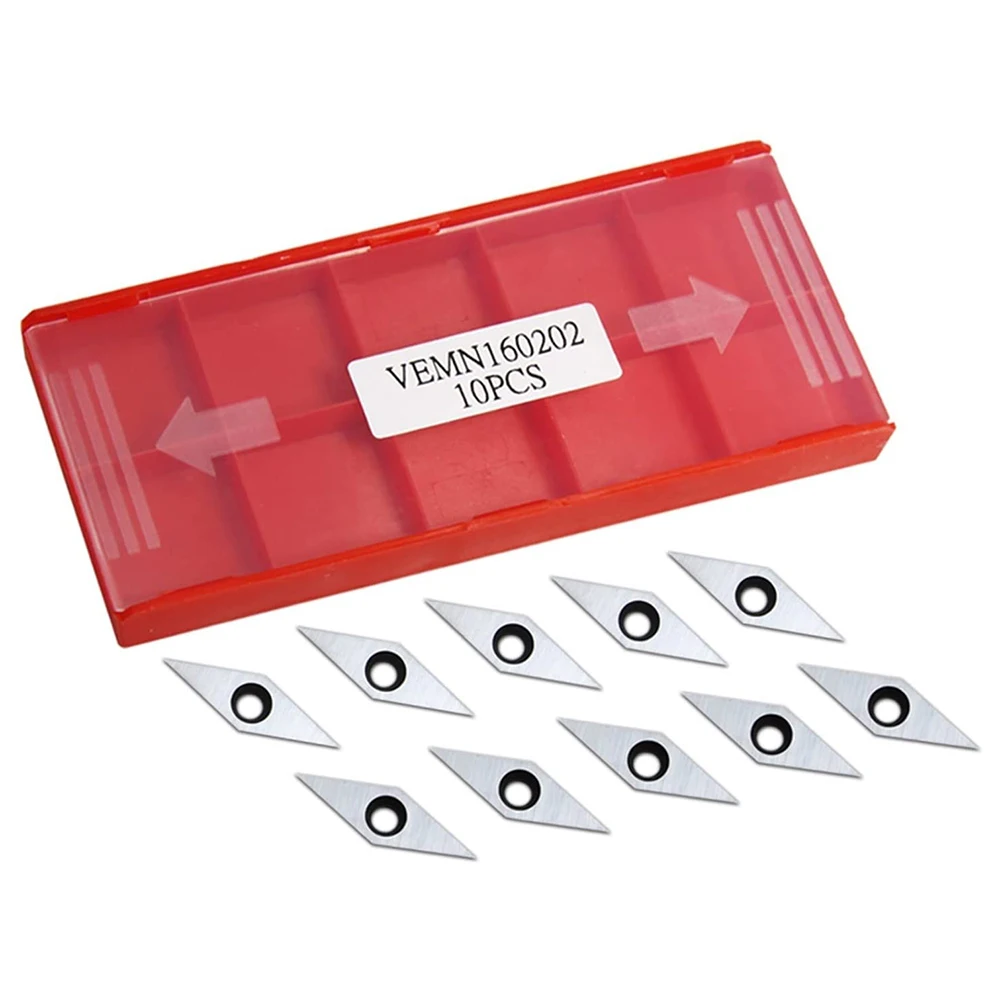 ABRN-10Pcs Carbide Inserts Cutter Woodturning Chisel Tipped Replacement Blade For Wood Lathe Turning Machine Tools 10X30mm