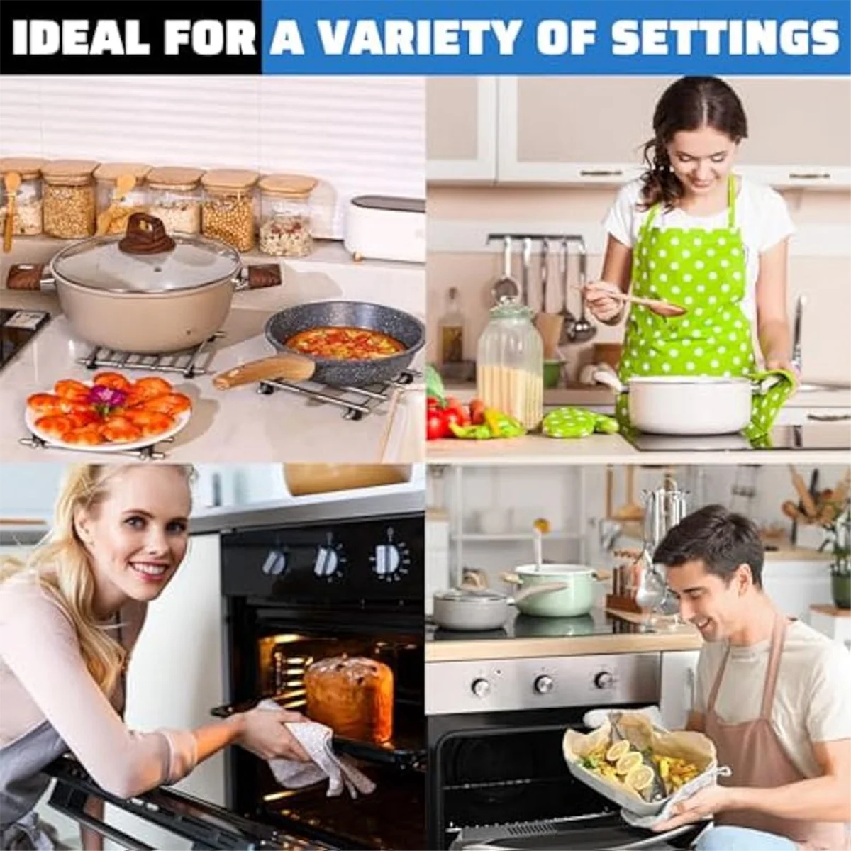 

YHYS 4Pcs Stainless Steel Trivet for Pots and Pans Pot Trivets Cooling Racks for Hot Pads Cooking and Baking Pans Holder