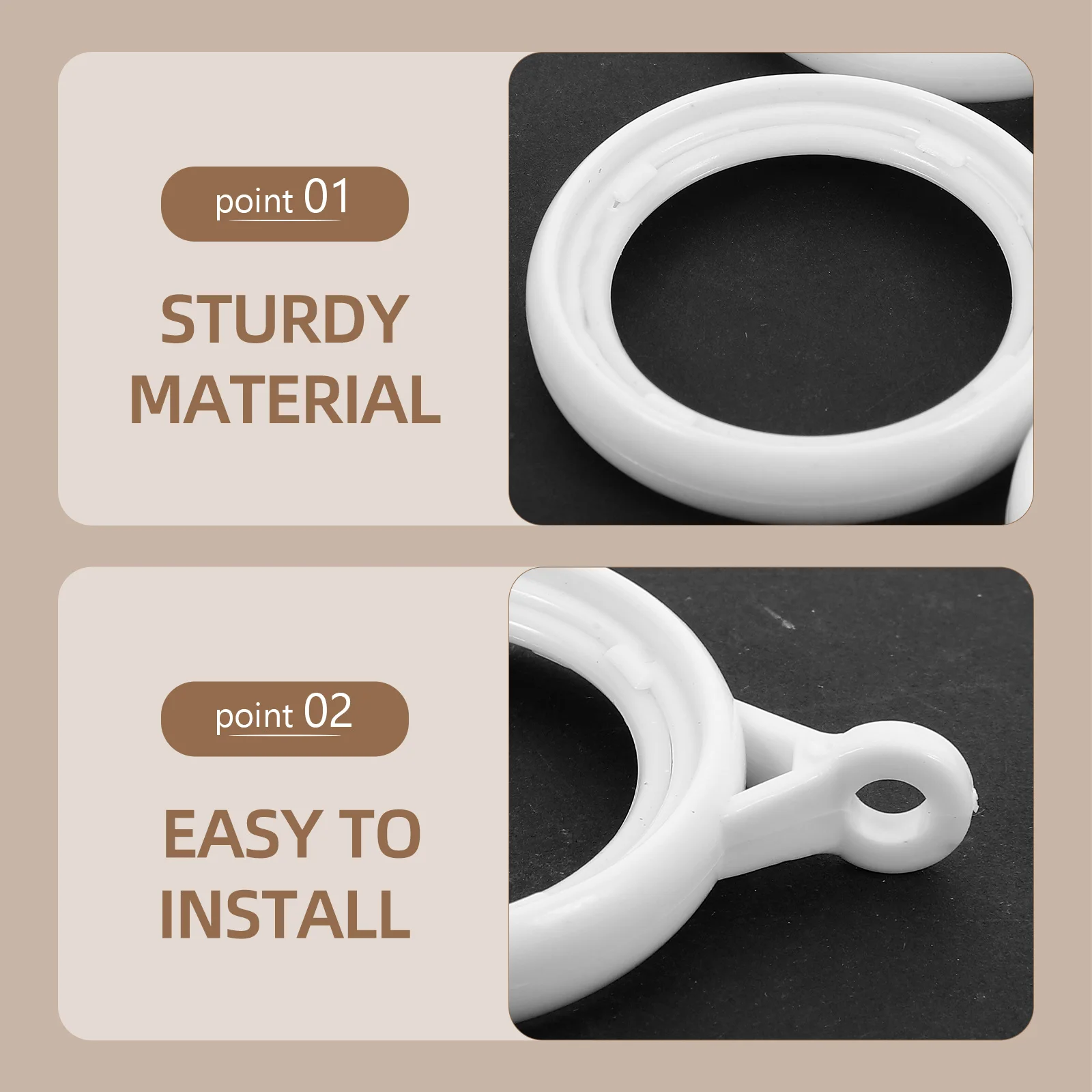 12 Stuks Plastic Gordijn Ringen Stevige Gordijn Opknoping Cirkels Gemakkelijk Slide Draperie Ringen Voor Oogje Gordijnen Oogjes Voor Gordijnen