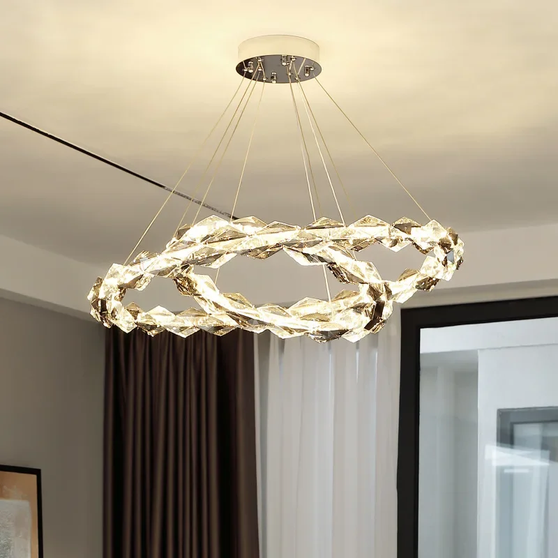 

Light luxury living room lamp, modern atmosphere, Internet celebrity dining room lamp, room crystal chandelier