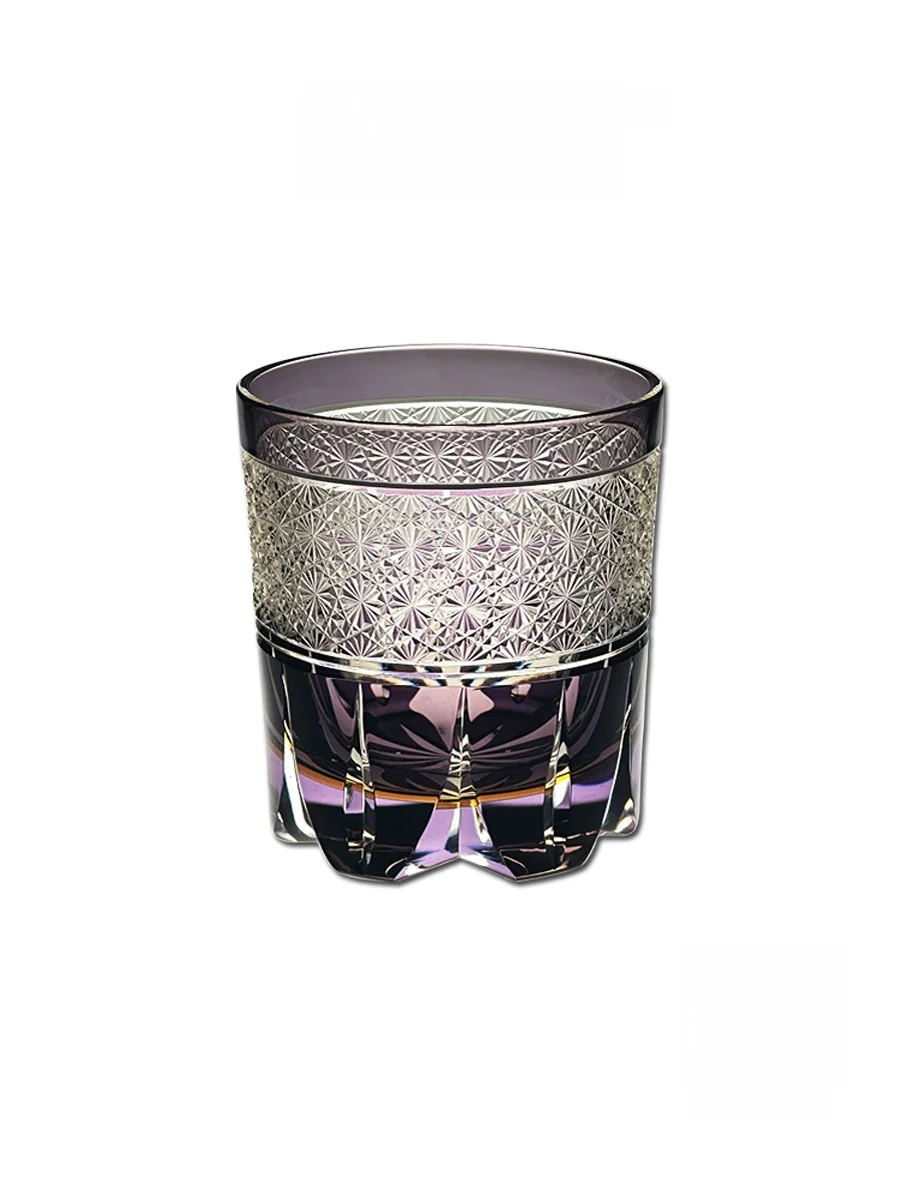 Vaso de Whisky de Cristal Hecho a Mano con Diseño Japonés Estilo Vintage, Personalizado con Decalcomanía de Tokio, Forma Única