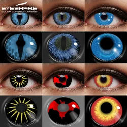 EYESHARE 1 Pair Halloween Cosplay Color Contact Lenses Cosplay Anime Eye Colored Contacts Lenses for Eyes Scary Cosplay Lenses