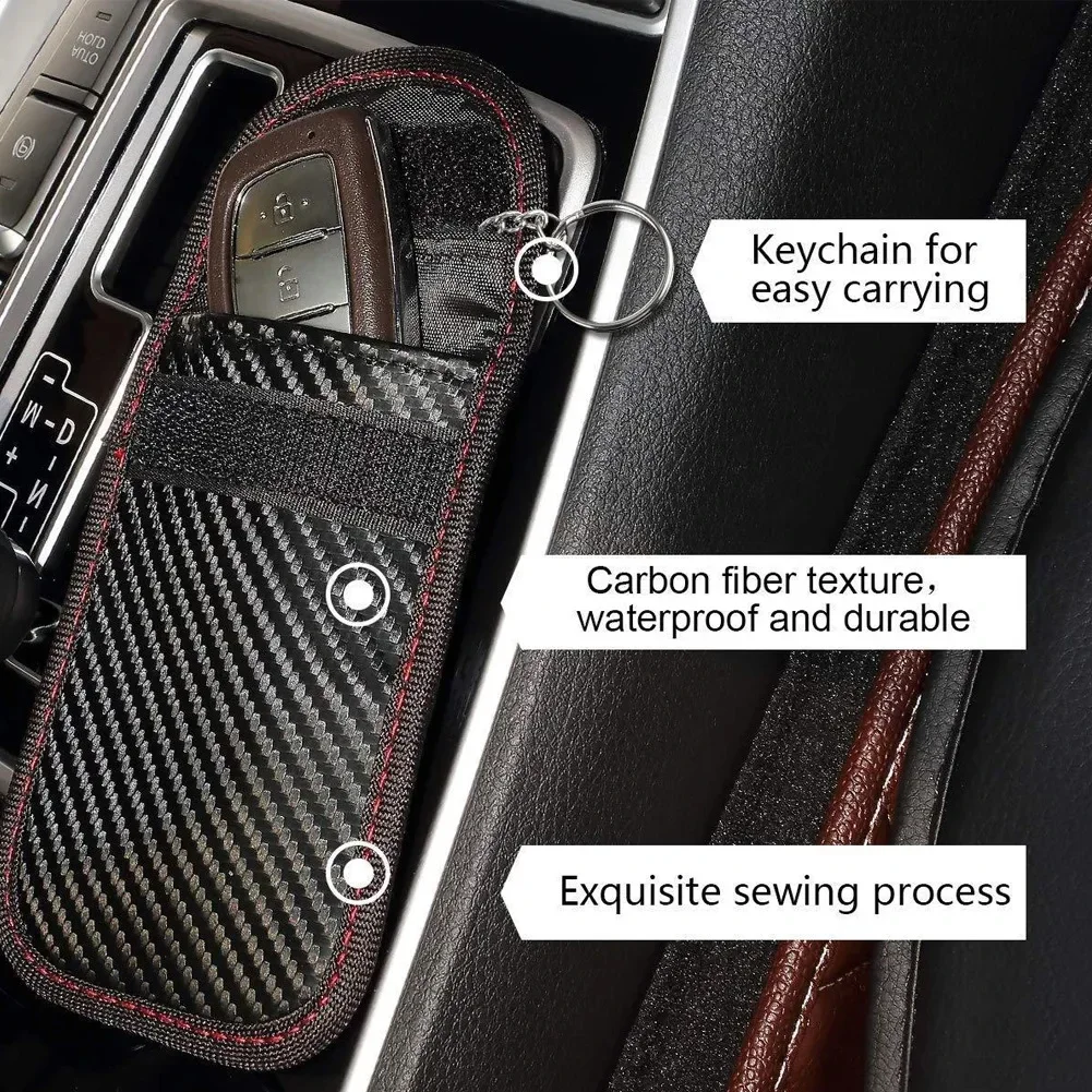 Car Key Signal Shielding Box Remote Control Set Key RFID Shielding Pocket Key Credit Card Bags Organizer for Privacy Protection image 4
