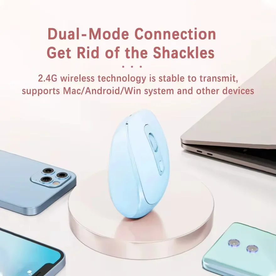 ماوس كمبيوتر لاسلكي قابل لإعادة الشحن 2.4G ماوس لاسلكي متوافق مع بلوتوث USB ماوس ألعاب صامت لأجهزة الكمبيوتر المحمول ماك بوك اللوحي #6