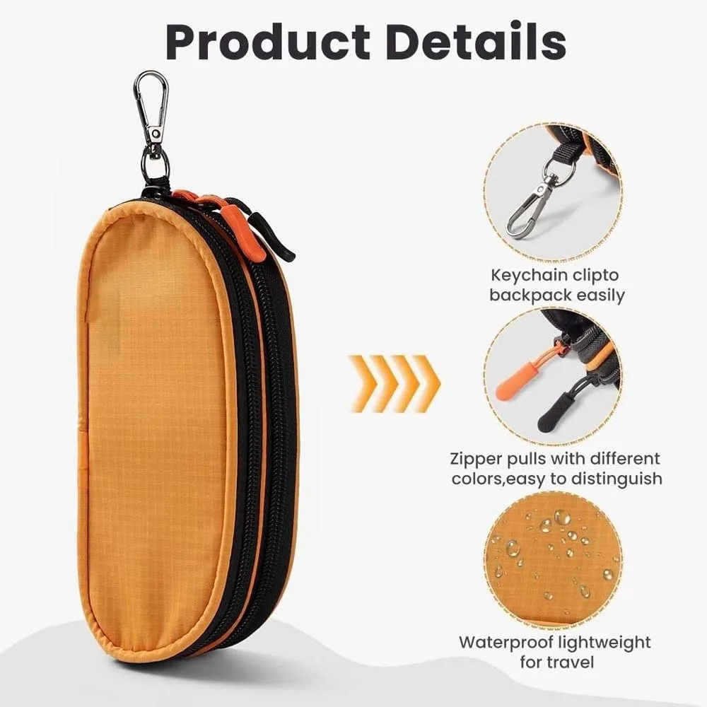

Portable Double-layer Glasses Organizer Large Capacity with Key Ring Eyewear Storage Bag Anti-lost Cloth