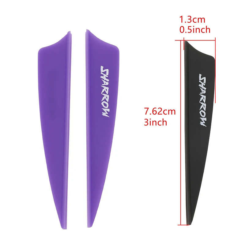 50/100pcs Archery Arrow Vane 3 Inch Rubber Feather Aluminum Fiberglass Carbon Arrow Shaft Fletching Hunting Shooting Accessories