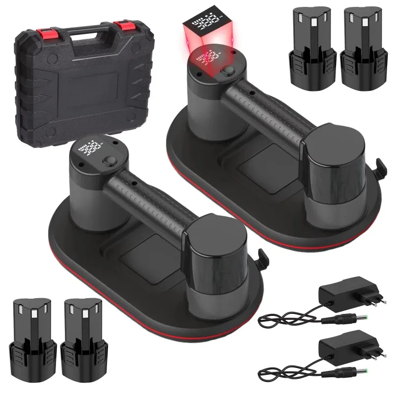 

【Premium】2PCS Set Intelligent Display Industrial Grade Electric Vacuum Suction Cup 300KG Load Heavy Granite Tile Glass Lifter