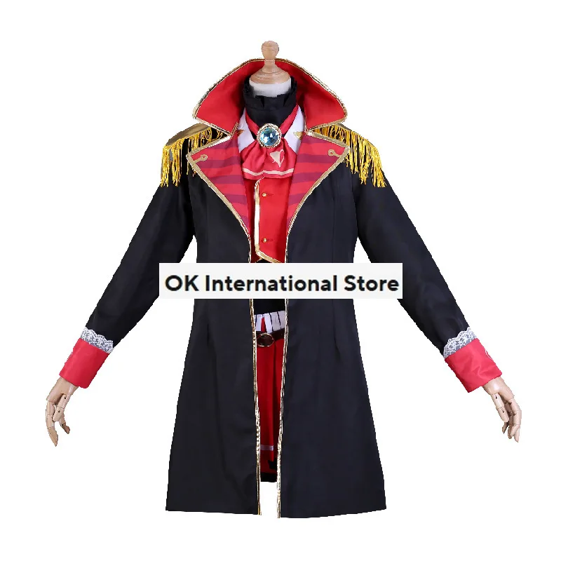 Anime Game Virtual Idol Houshou Marine Cosplay Costume Wig Black Windbreaker Coat Uniform Woman Sexy Kawaii Birthday Party Suit