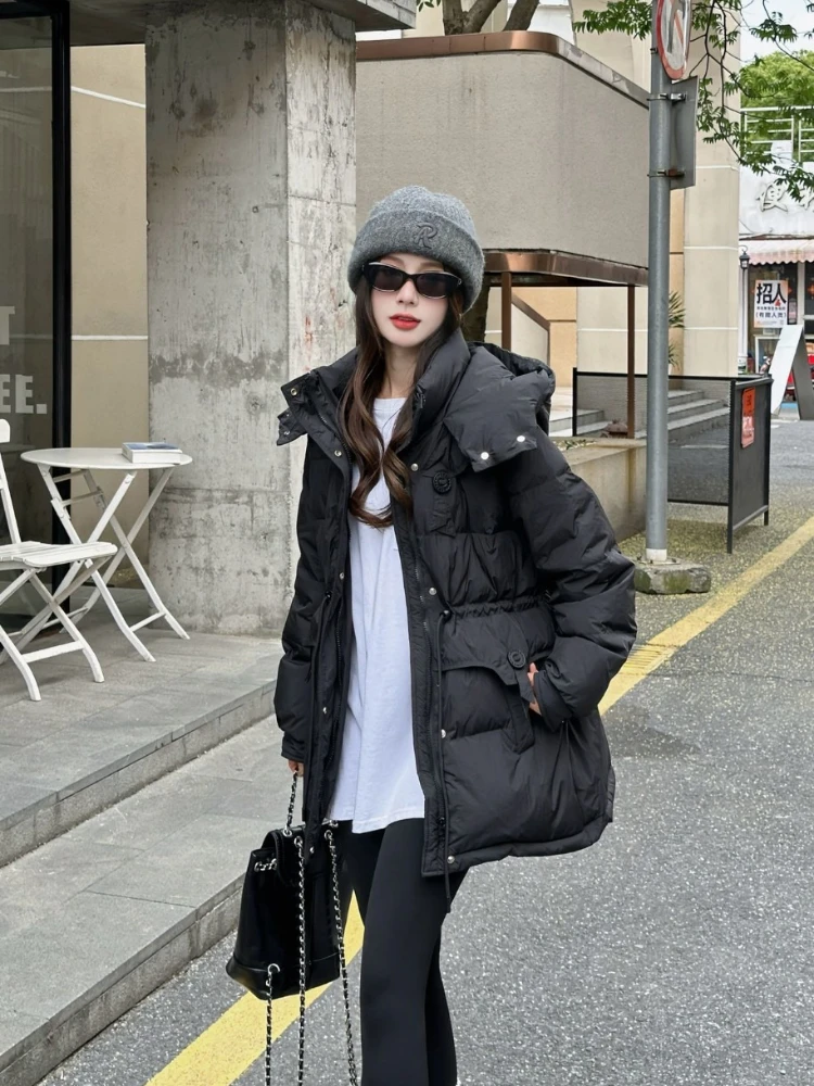 Vrouwen Winter Donsjack Koreaanse Chic Jassen Vrouwelijke Capuchon Parka 90% Witte Eend Puffer Jas Mode 2025 Mujeres Kleding