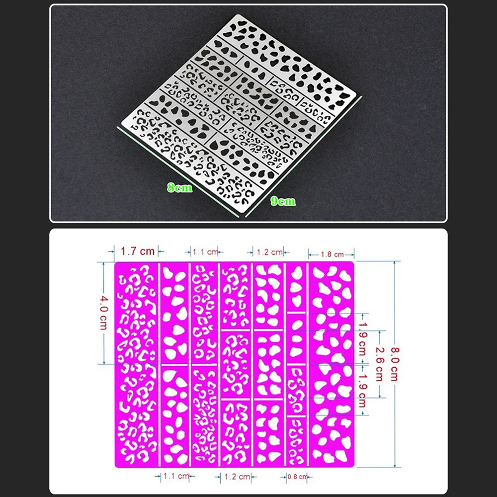 Picture 4: Leopard Pattern Camouflage Stenciling Template Leakage Spray Plate Tools Reusable Airbrush Stencil Template