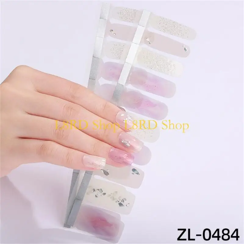 L8RD 그라디언트 풀 네일 스티커 풀 랩 네일 아트 스티커 DIY 네일 아트 장식을위한 자체 접착 네일 아트 데칼 스트립