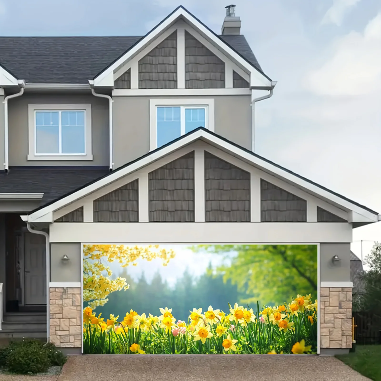 لافتة باب المرآب Spring Narcissus - ديكور داخلي وخارجي متعدد الوظائف #5