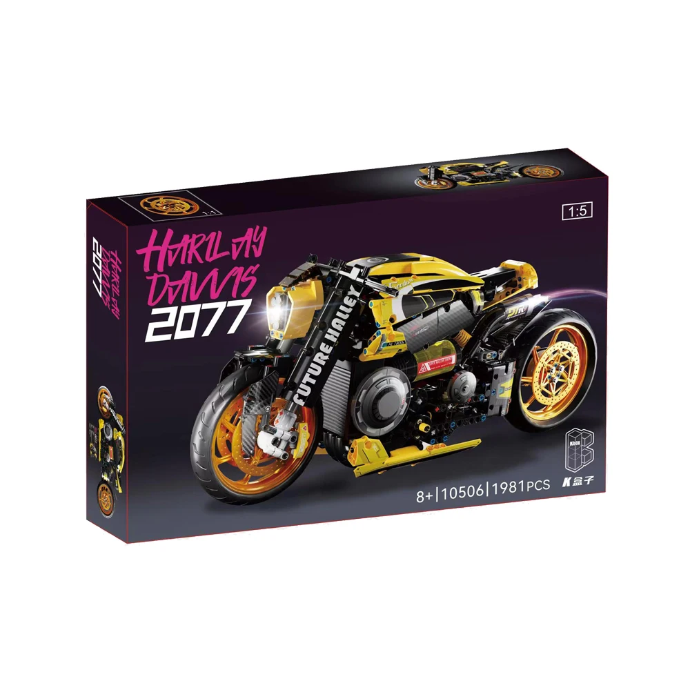 IN STOCK 1981pcs 1:5 Technical Harilay Davvis 2077 Motorcycle Building Blocks Model Idea Sports Car Toys for Children Gift Set