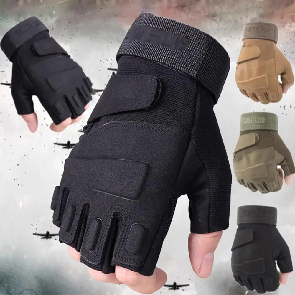 Microfiber Sport Gloves Men Half Finger Tatical Hunting Gloves For Outdoor Riding Fishing Training Skiing Gloves