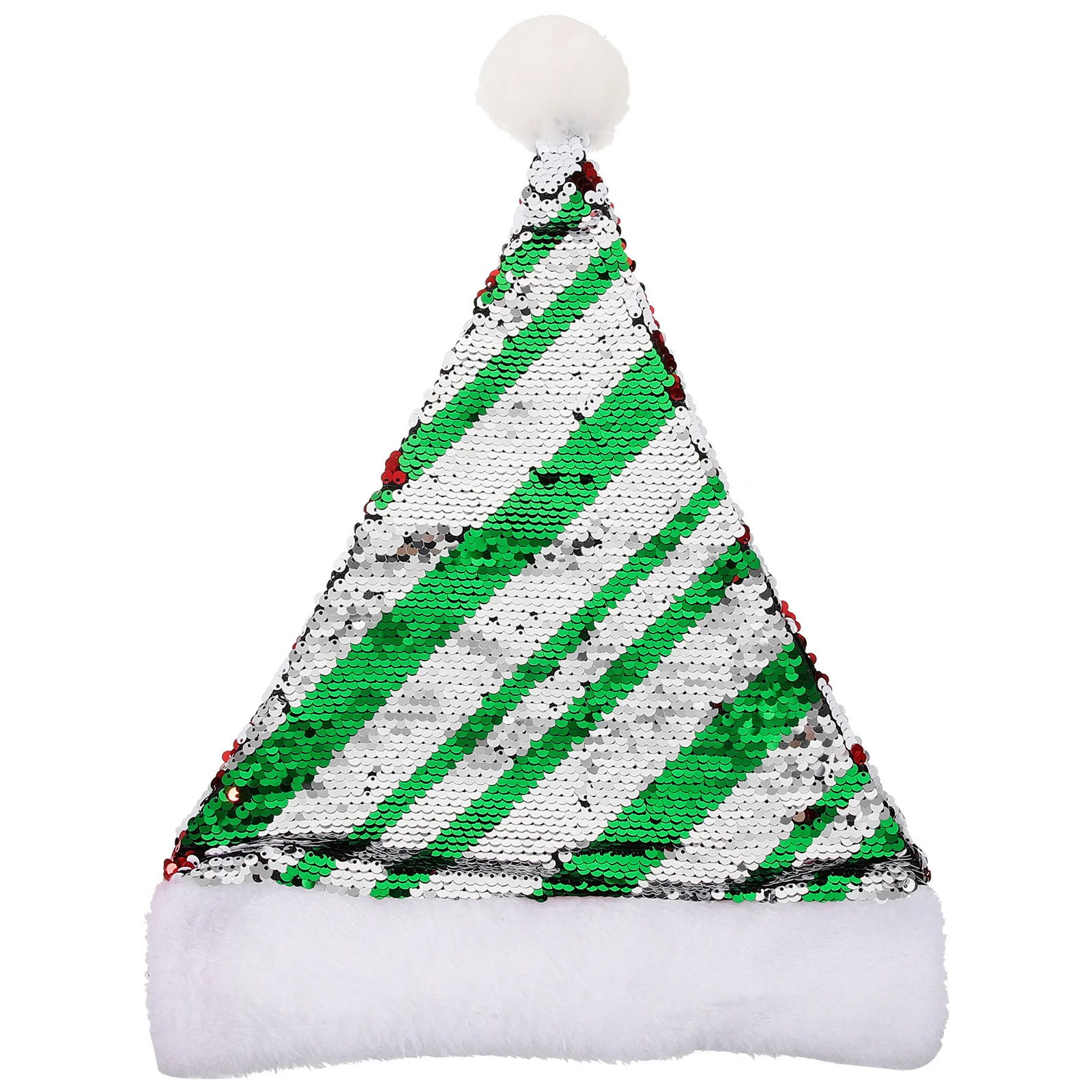 

Abaodam Halloween Christmas Costume Hat for Adults Santa Sequin Party Accessory Creative Decorative Man Fluff Cap