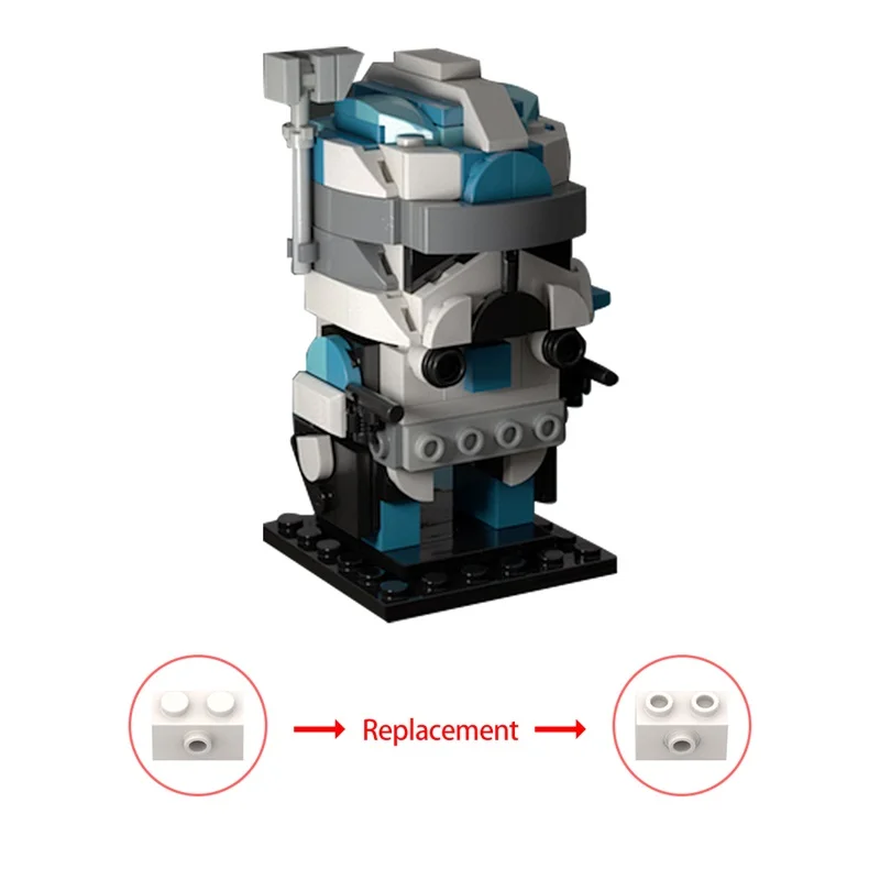 MOC Lieutenant Crash Brickheadz Model Building Blocks Space War Battle Soldier General Minifigures Assembling Bricks Toy Gift