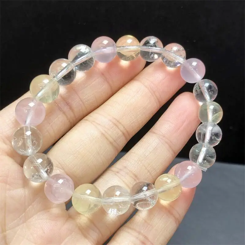 

9 мм натуральный макарон цветной кварцевый браслет из бисера женский энергетический Рейки Исцеление фэншуй ювелирные изделия подарок 1 шт.