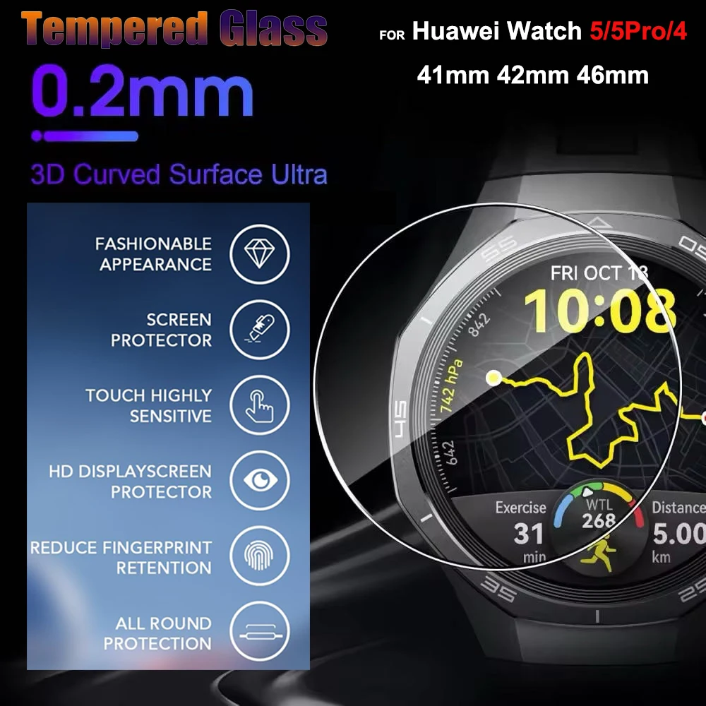 Защитная пленка из закаленного стекла для Huawei Watch GT5/5 Pro 46 мм 42 мм 41 мм, аксессуары, защитная пленка для экрана Huawei Watch GT4