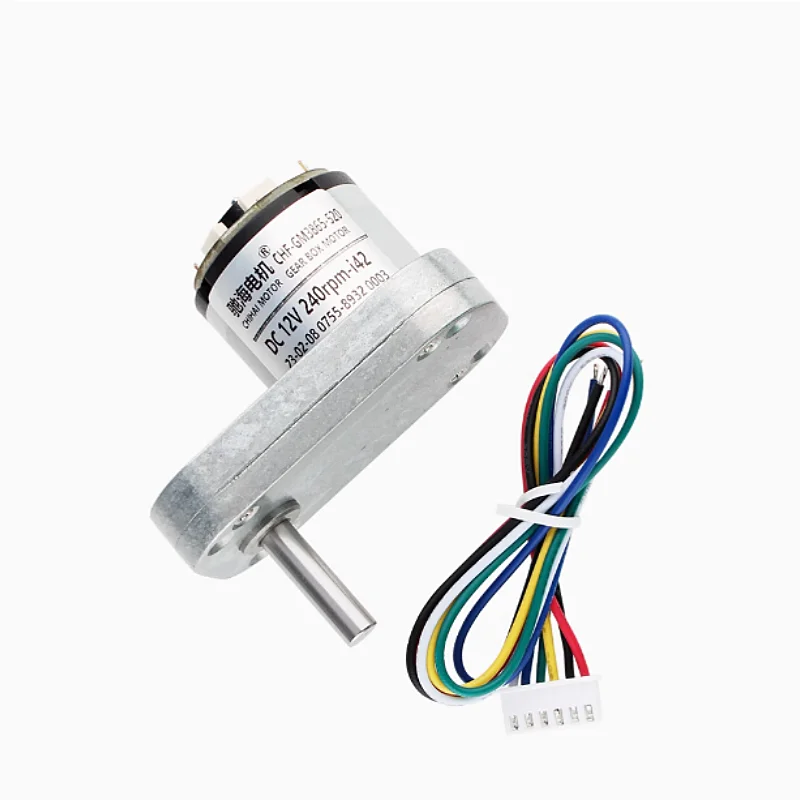 GM3865-520 DC L-Type Gear 520 Hall Encoder Reducer Motor 6V12V Code Disc Motor