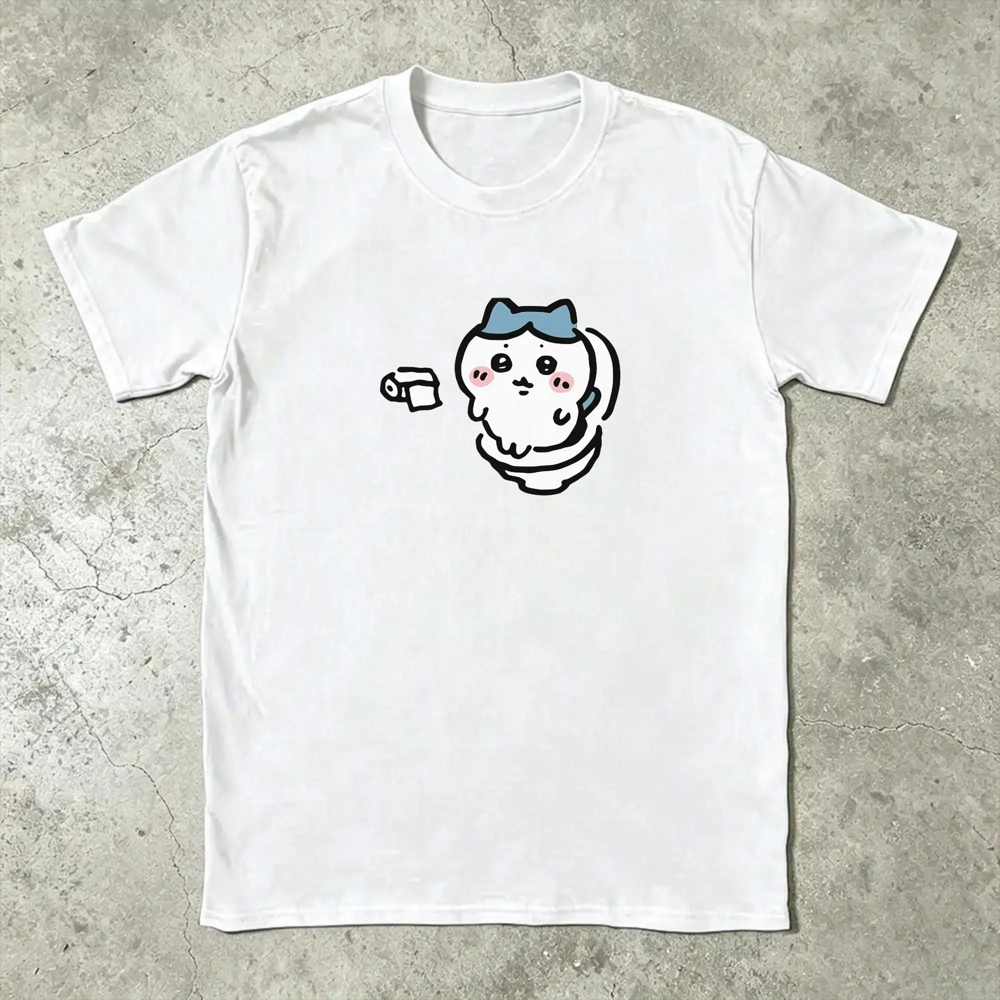C-Chiikawas Toilet  Poop Meme Men T Shirts  Funny Tees Short Sleeve Crewneck T-Shirt Cotton 4XL 5XL 6XL Clothes