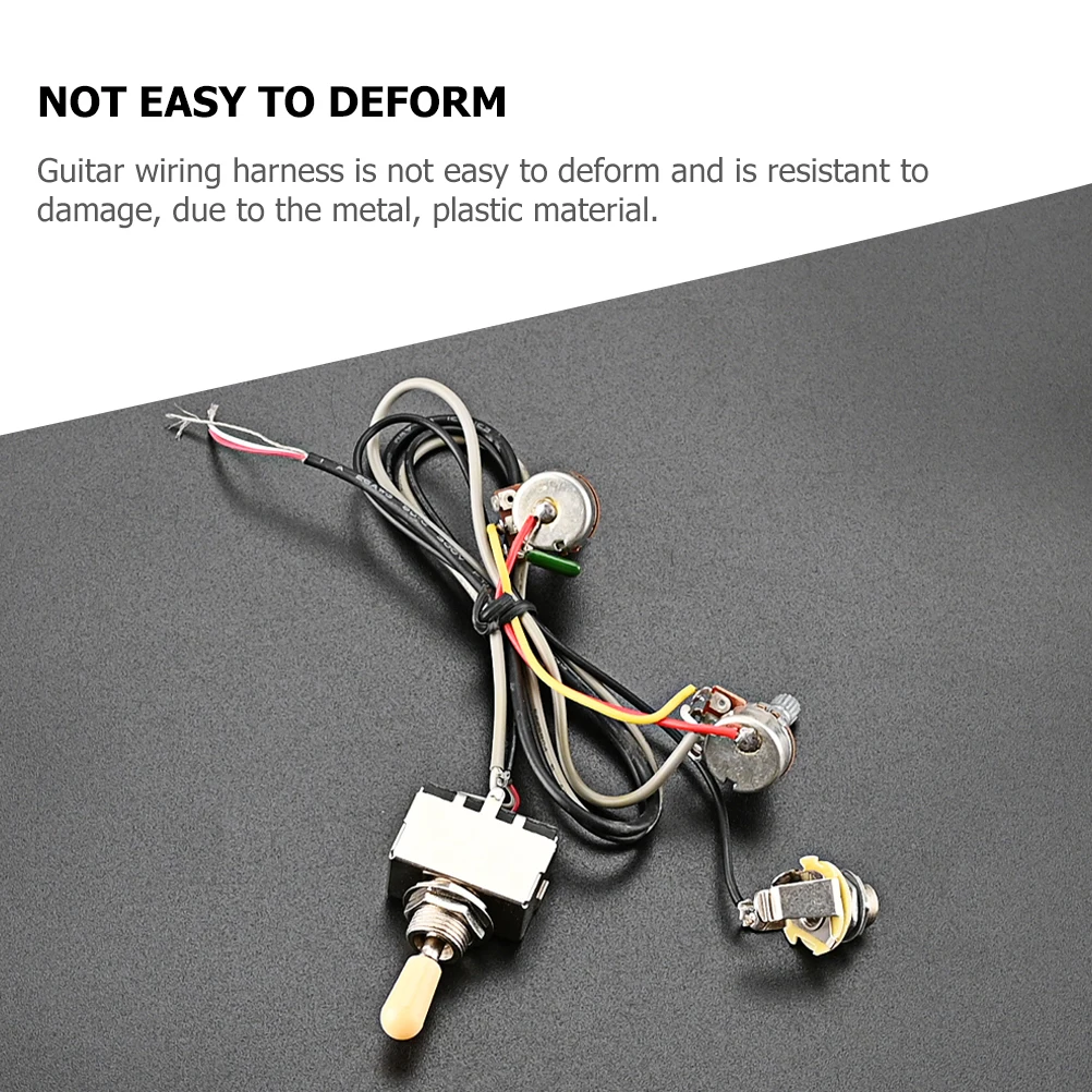 

Multifunction Guitar Line Yellow Hat Jack Wiring Harness Plastic Electric Parts