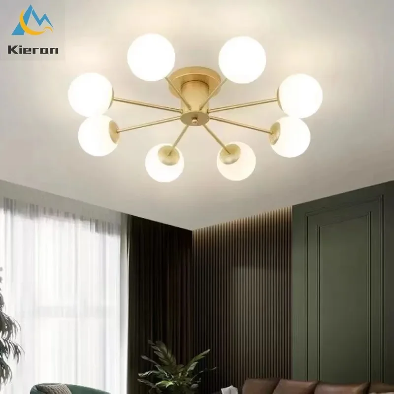 Nordic Modern Magic Bean Molecular LED Ceiling Lamp Restaurant Bedroom Study Ceiling Light Living Room Decor Glass Ceiling Lamps